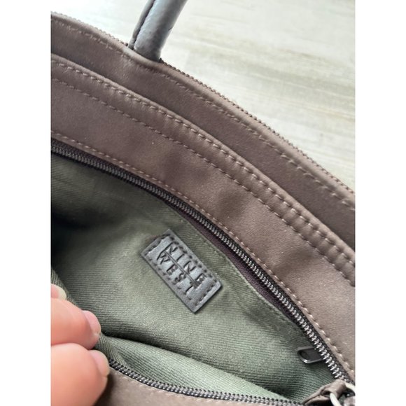 Nine West brown short handled zippered bag - Picture 4 of 9
